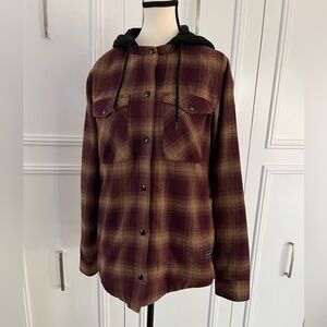 Volcom plaid Jacket- size Small EUC